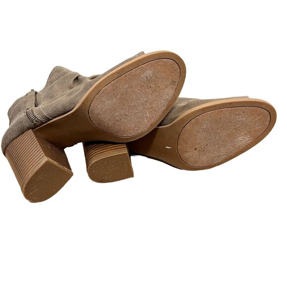 Rampage Taupe Faux Suede Peep Toe Ankle Booties Women’s 7.5 - Picture 9 of 11